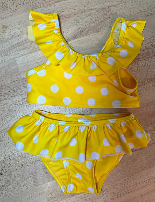 Cat and Jack yellow poka dot bikkini